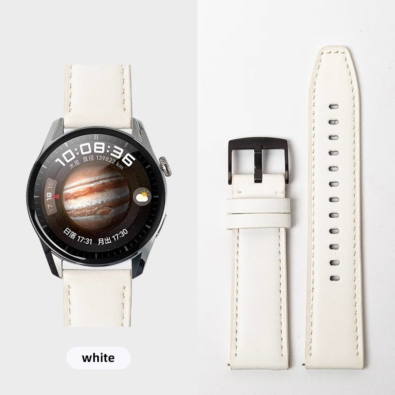 White with black buckle