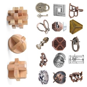 Unlock Interlock Intelligence Mind Logic Wooden Burr Luban Kongming Lock Iq <strong>Toys</strong> 3d Metal Brain Teasers Puzzles Metal Game - Product Image 1