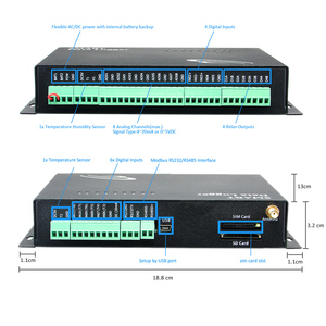 Medidor de agua Modbus inalámbrico, gprs, GSM, RS485, Modbus, RTU, entrada analógica, registrador de datos de 420ma