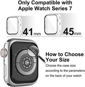 เคสกันกระแทกสำหรับ IWatch 7,สำหรับ Apple Watch Series 8 7 6 5ฟิล์มกระจกนิรภัย41มม. 45มม. 360 - Product Image 4