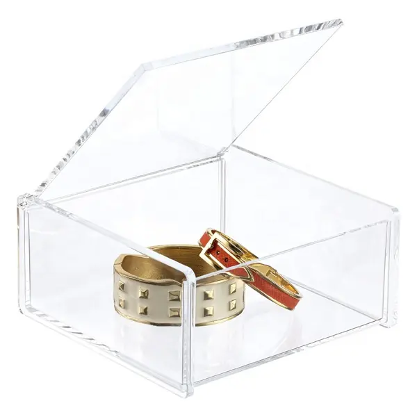 Vetrina trasparente per orologi in acrilico scatola portaoggetti gioielli con Cover Flip-up Lucite Watch Box