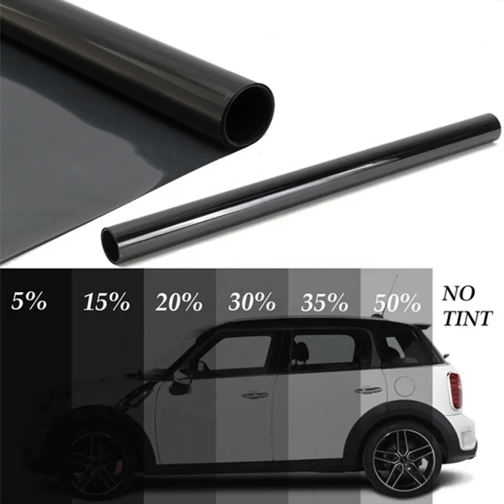 Película de tinte solar para ventana de coche, teñido de carbono de lámina de protección de vidrio solar 2 capas, 5%, 15%, 35%, 50%, 70%, precio de fábrica