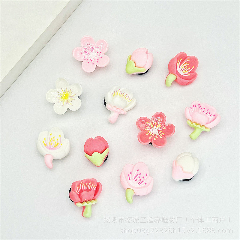 Sz-016 set da 12 pezzi con fiori di ciliegio rosa, pronto all'uso con bottone