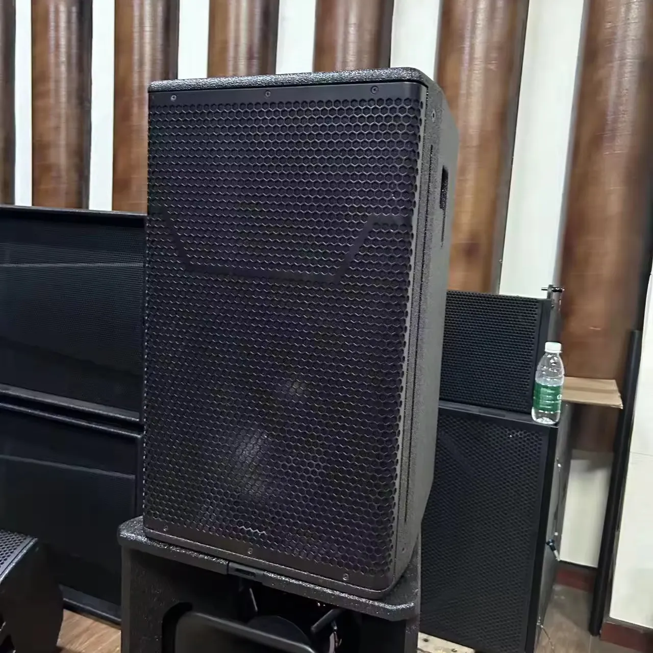 Sistema de som profissional para DJ, sistema de som de madeira compensada com motor de gama completa, alto-falante de neodímio de 12 polegadas para igreja