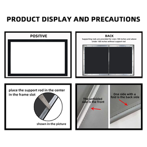 16:9 60-133 &quot;Wide <strong>Frame</strong> 4.5cm Home Theater Wall Black Crystal Light Resistant HD <strong>Fixed</strong> <strong>Frame</strong> <strong>Projection</strong> <strong>Screen</strong> - Product Image 6