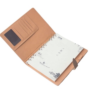 Custom Ring Binder A5 Loose Leaf Leather Journal Diray Luxury PU Cover Refillable <strong>Notebook</strong> <strong>With</strong> Pen <strong>Insert</strong> Position - Product Image 1