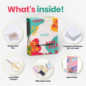 Özel baskı vizyon kurulu sanat resmi kitap seti seti keçe kurulu kullanım kılavuzu ve klip makas pimleri Manifestation kartları - Product Image 3