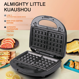 <strong>2</strong> Slices Multifunction 3 in 1 Breakfast Snack <strong>Cake</strong> Electric Panini Sandwich <strong>Maker</strong> Belgian Waffle <strong>Maker</strong> with Removable Plates - Product Image 4
