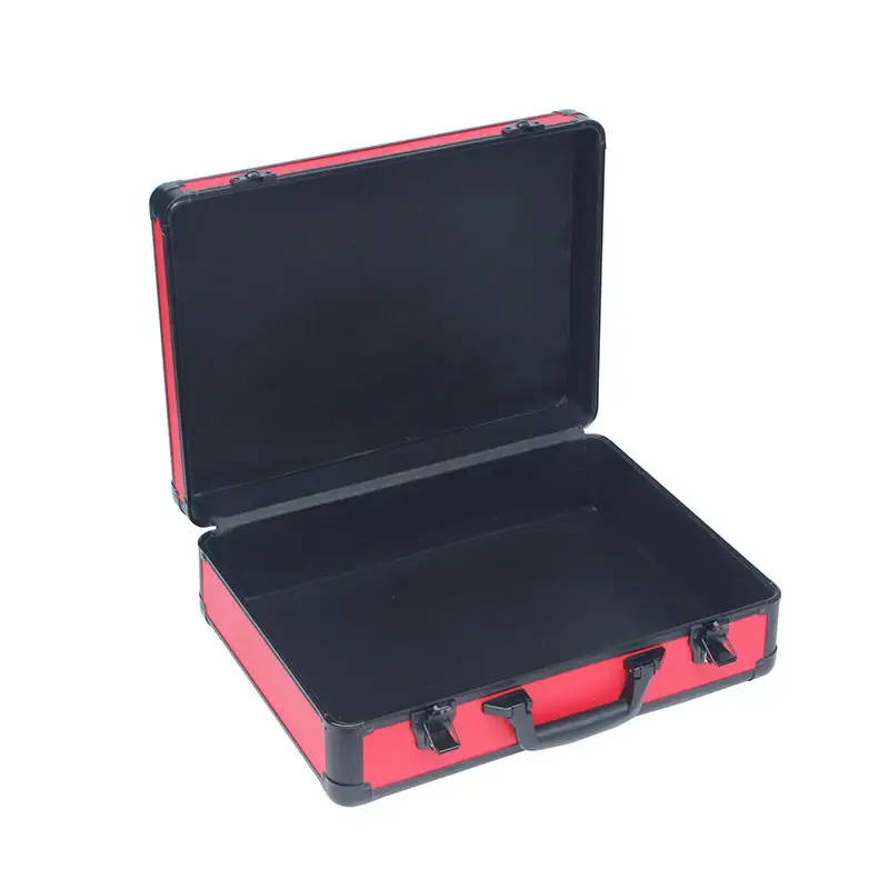 軽量赤黒PVC空のアルミニウムツールボックスアルミニウムブリーフケースツールボックス