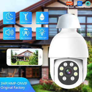 Cámara IP con bombilla de 4MP 360 Panorama Smart Life Camera tuya Visión nocturna Bombilla Lámpara Cámara IP inalámbrica Seguridad inteligente WiFi