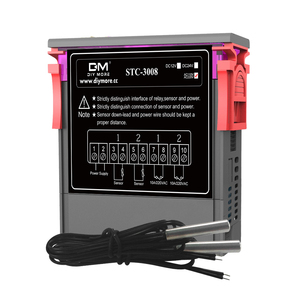 Controlador de temperatura Digital doble STC 3008, dos relé de salida, 12V, 24V, 220V, termostato, calentador, sonda Dual