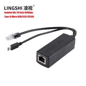 Isolation Type 5v Poe <strong>Splitter</strong> Type c and Mirco USB Power Over Ethernet 48V to 5V Active with Tpye-C DC Plug and RJ45 Female