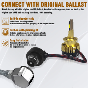 D serisi Led Xenon lamba d2s Led ampul d2s Led far d2s Hid ampul 12V 6000K d2s Led tak ve çalıştır - Product Image 2