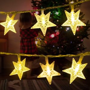 Star String Lights Plug in 33Ft 100 LED 66Ft 200 LED Star Fairy Lights con control remoto y temporizador 8 modos Luces de Navidad impermeables - Product Image 2
