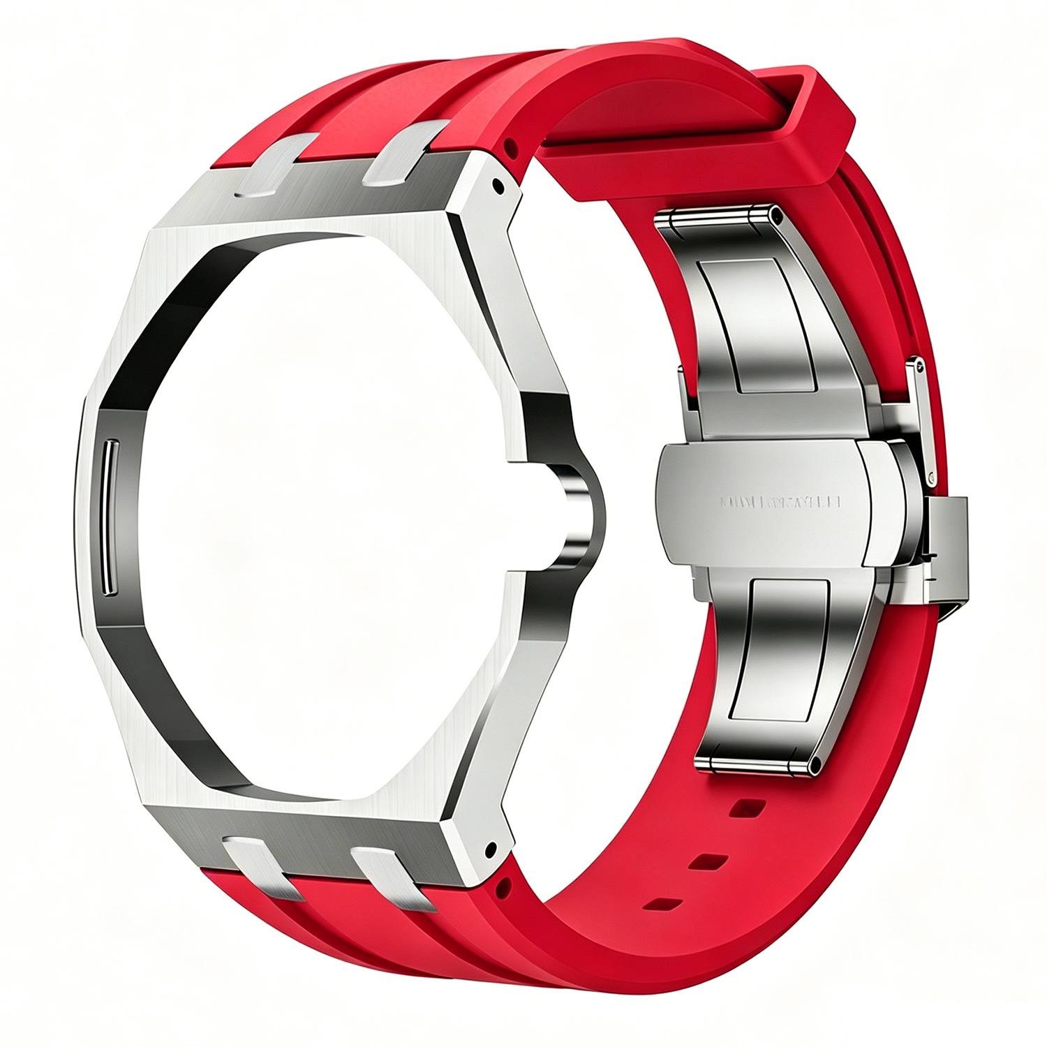 Silver- red-3 o clock crown