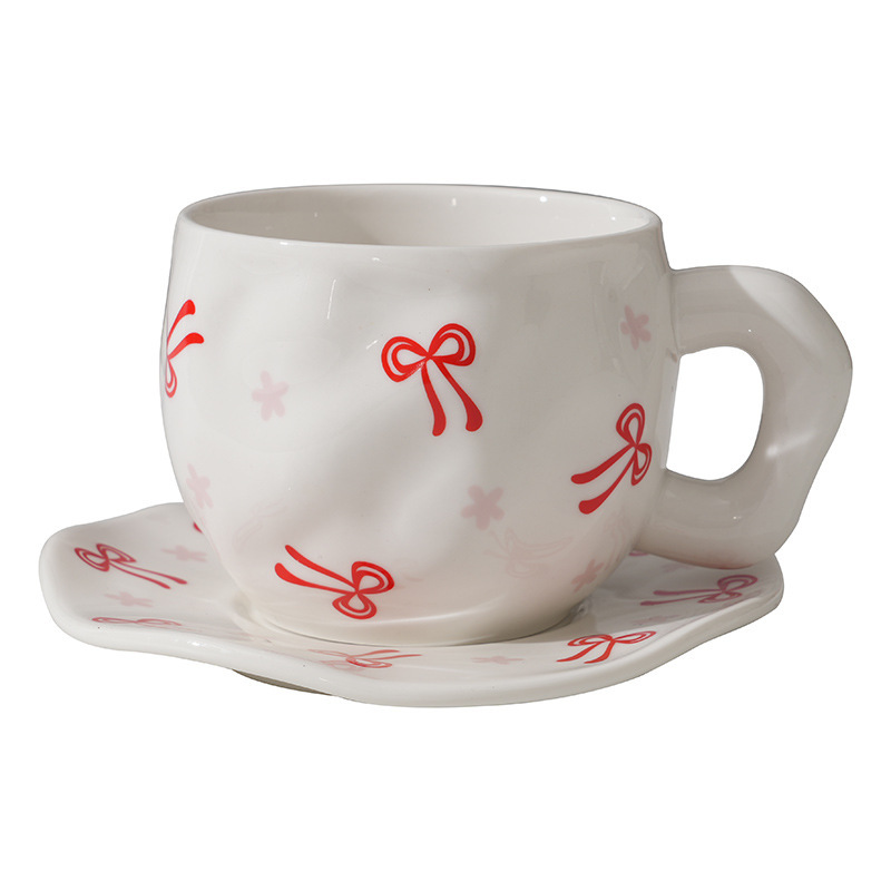 Red chinese knot cup and saucer-400ml