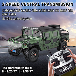 Jiefan Hengguan新しい1/10フルスケールメタルシミュレーションP415AハマーH1ピックアップトラックライトウィンチスモークリモコンカー