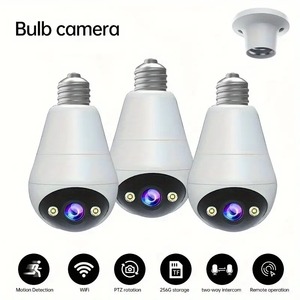 3MP Panoramic PTZ Rotation Light Bulb Wireless Security Camera With Motion <strong>Detection</strong>, Full Color Night Vision - Product Image 2