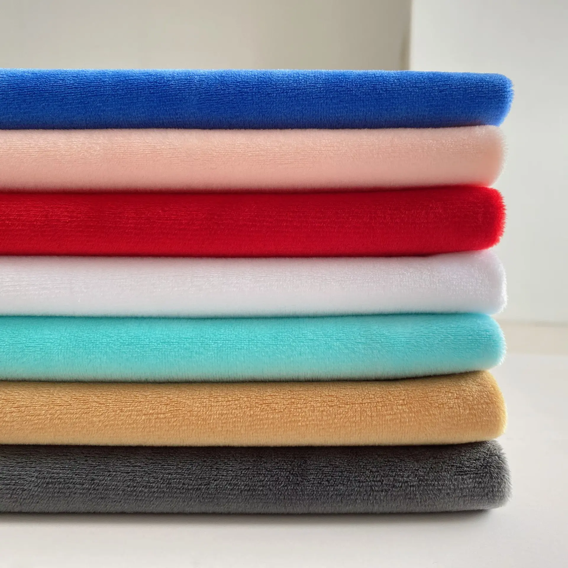 Легкая бархатная ткань, многоцветная 100 полиэфирная однотонная плюшевая голландская велюровая супермягкая бархатная ткань для пижам/