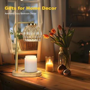 ऑन-सेल लोकप्रिय लक्जरी ग्लास मोमबत्ती गर्म लैंप इलेक्ट्रिक घर सजावट लकड़ी के बेस सुगंध सुगंध सुगंध बर्नर मोम गर्म - Product Image 3