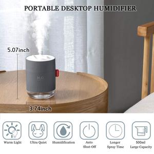 Tragbarer Mini USB 500ml Cool Mist Luftbe feuchter für Baby Schlafzimmer Persönlicher Desktop Luftbe feuchter Aroma therapie für den Heimauto Büro gebrauch