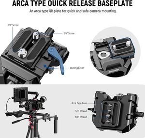 Hızlı yayın DSLR kamera ve kamera montajı ile NEEWER omuz dağı Video Rig, çift kolları 15mm çubuklar (16 "/40cm) - Product Image 3