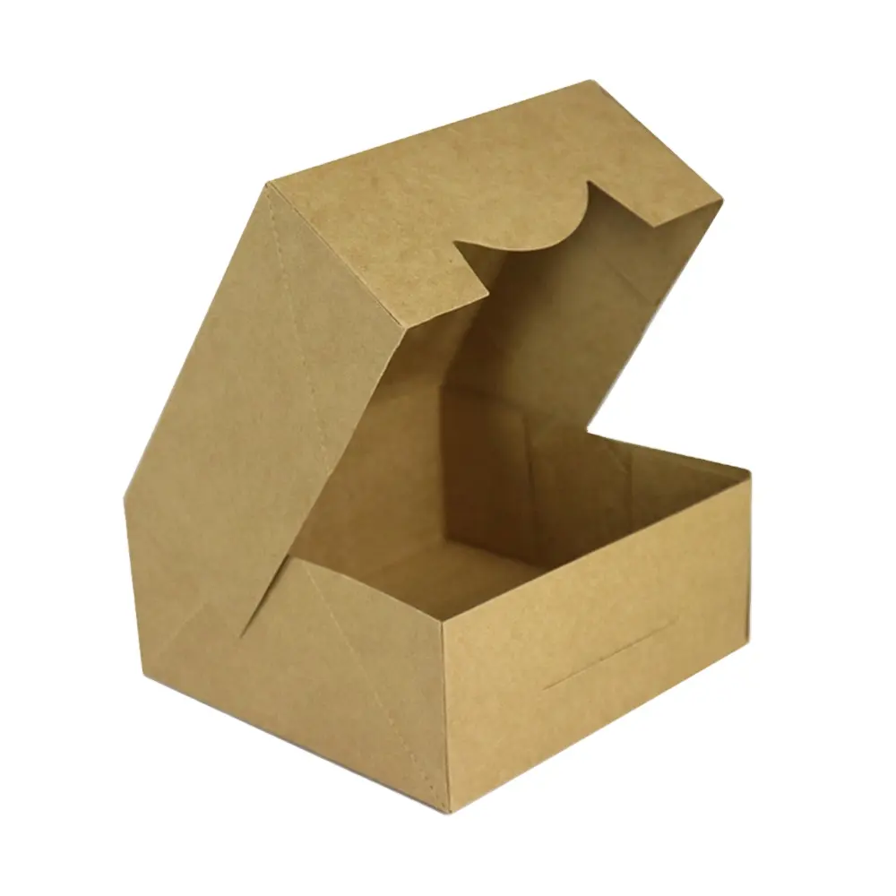 Cajas de embalaje de papel kraft reciclable para panadería, caja pequeña de color blanco, barata, venta al por mayor, fábrica de China