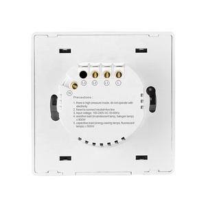 AIスピーカー音声制御wifiライトスイッチEU標準N Lライン2ギャングアルミフレームスマートthingsmartウォールライトスイッチ - Product Image 4