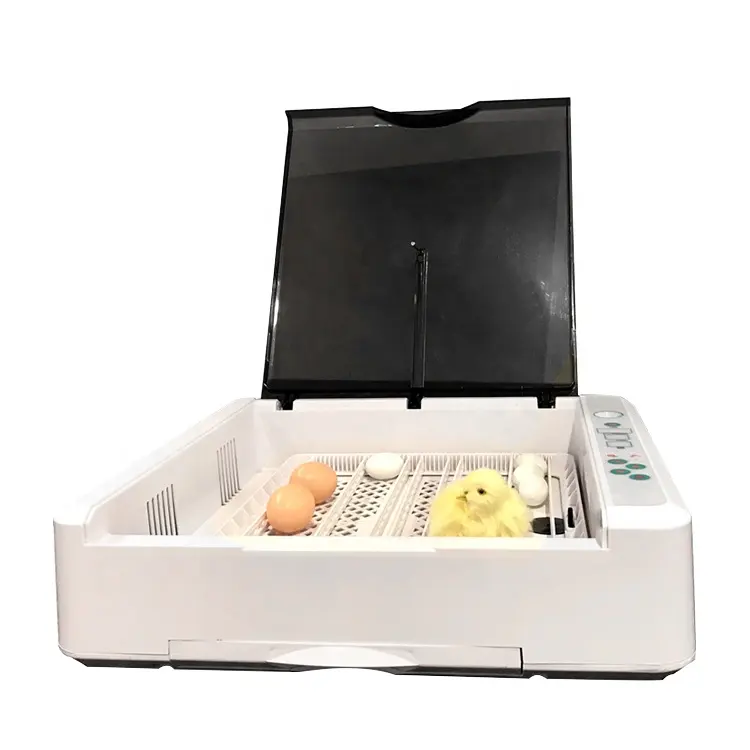 Mini incubadora con cajón, depósito de agua y tapa abatible, 36 huevos, automática, nuevo tipo