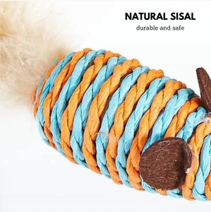 Dayanıklı naylon simülasyon fare Bite dayanıklı Catnip ile komik sopa kedi tüy oyuncak-Infused Sisal malzeme kedi Teaser - Product Image 6