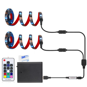 Esnek LED şerit işık seti kiti 18LED/M 30LED/M renk değiştirme RGB su geçirmez pilli LED ışıkları ile - Product Image 4