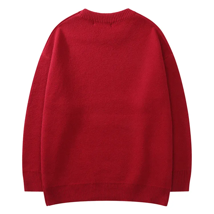 Ustom-suéter de cuello redondo para mujer, jersey de manga corta con cuello redondo
