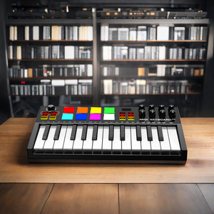 Konix Colorful Piano <strong>MIDI</strong> Output Axiom 25 Key USB Arranger <strong>Keyboard</strong> Drum Pad Clavie With Battery <strong>Midi</strong> <strong>Controller</strong> <strong>Keyboard</strong> - Product Image 4