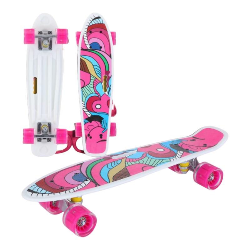 Petite planche de poisson de 56cm avec graffiti rose