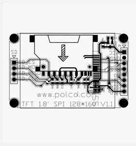 Polcd 1.77 pollici 128*160 TFT LCD Touch pannello 8080 MCU 8bit interfaccia arduino Display LCD