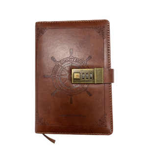 Cuaderno personalizado de cuero con tapa dura, cuaderno de notas con bloqueo de código de contraseña, nuevo diseño - Product Image 1