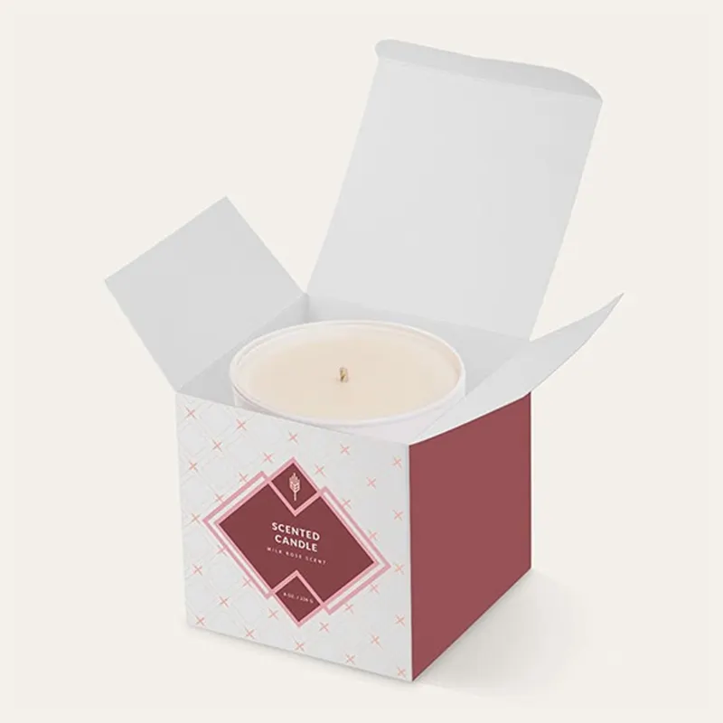 Caja de embalaje de regalo de vela cosmética de color rosa con logotipo personalizado de alta calidad, caja de papel personalizada