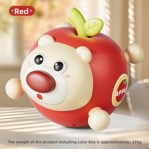 Bebek elma roly-poli diş kaşıyıcı çıngırak yumuşak plastik yumuşak kauçuk eğitim erken öğrenme ses kavrama topu oyuncak yatıştırıcı çiğneme - Product Image 5