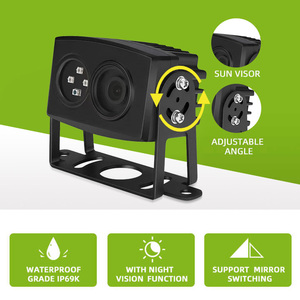 EAPODA 1080P AHD cámara de visión trasera analógica marcha atrás 180 grados ojo de pez impermeable CCTV seguridad autobús camión Monitor de vista lateral