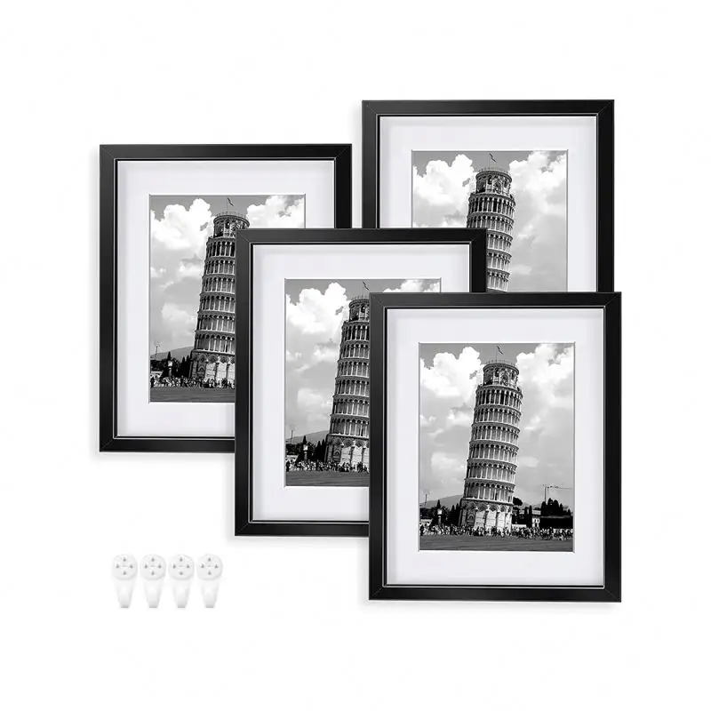 Natural picture black frames 11x14 4 4-piece set 8x10 photos displayed photo frame without pad collage wall