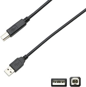 24k镀金黑色公对公480 Mbps USB a至B电缆聚氯乙烯护套2.0 USB打印机数据线高效打印 - Product Image 3