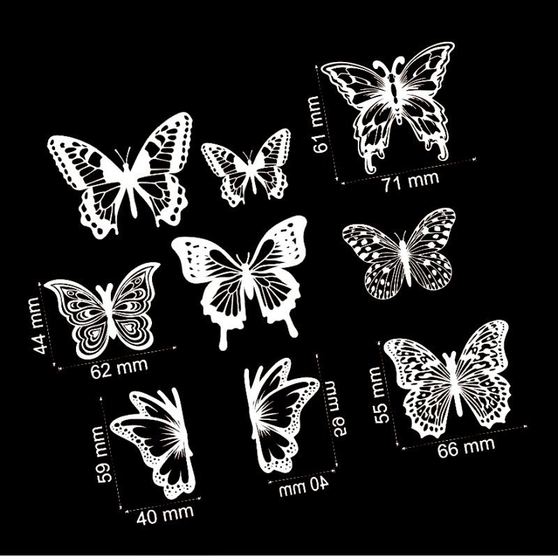 Ensemble de papillons en plastique blanc