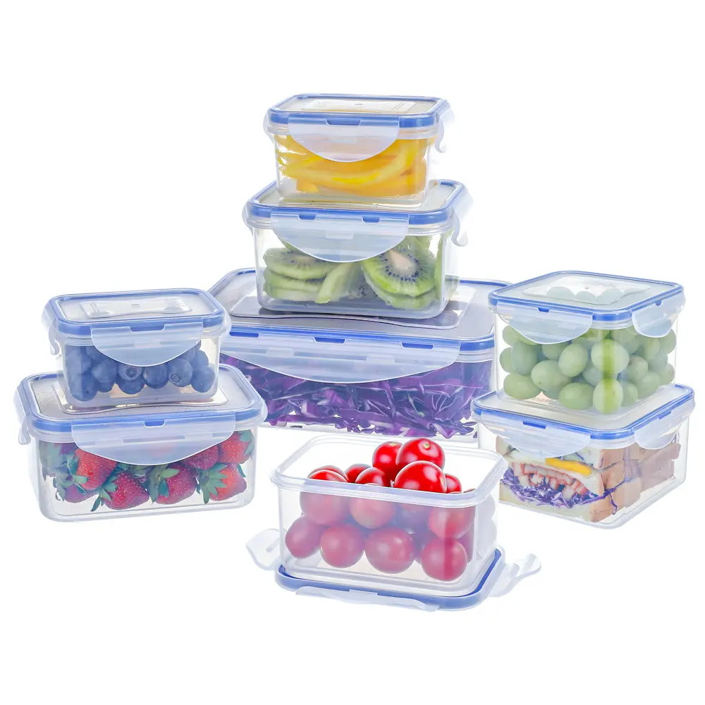 Caja de plástico apilable multiusos para cocina, contenedor de almacenamiento de carne y arroz, artículos de cocina