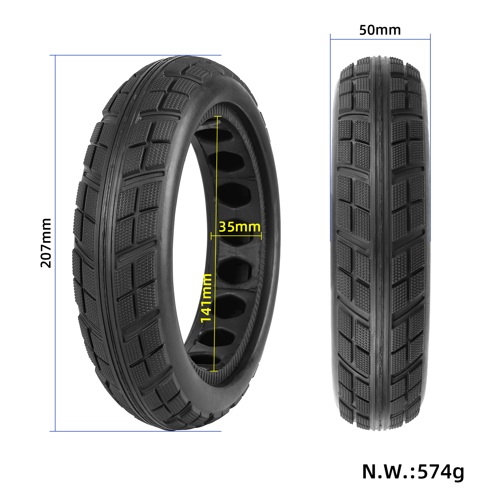 8.5*2 Solid Tire with Soft Rubber