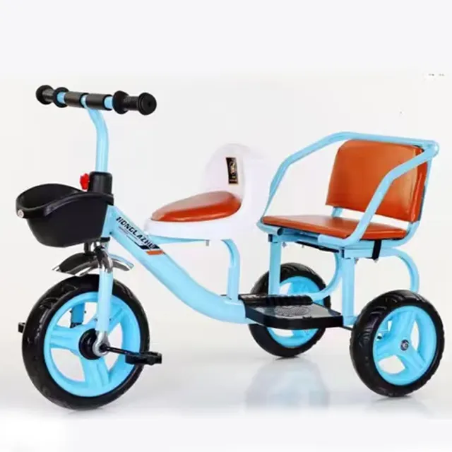 2023 new, double tricycle with large basket soft leather seat fast loading handlebars