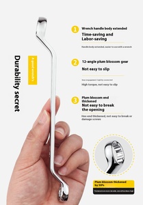 Khai thác nhiệm vụ nặng nề đôi Ende D Plum Blossom <span class=keywords><strong>Wrench</strong></span> <span class=keywords><strong>Set</strong></span> thép tự động sửa chữa công cụ phần cứng Metric <span class=keywords><strong>Wrench</strong></span> <span class=keywords><strong>Set</strong></span> - Product Image 5