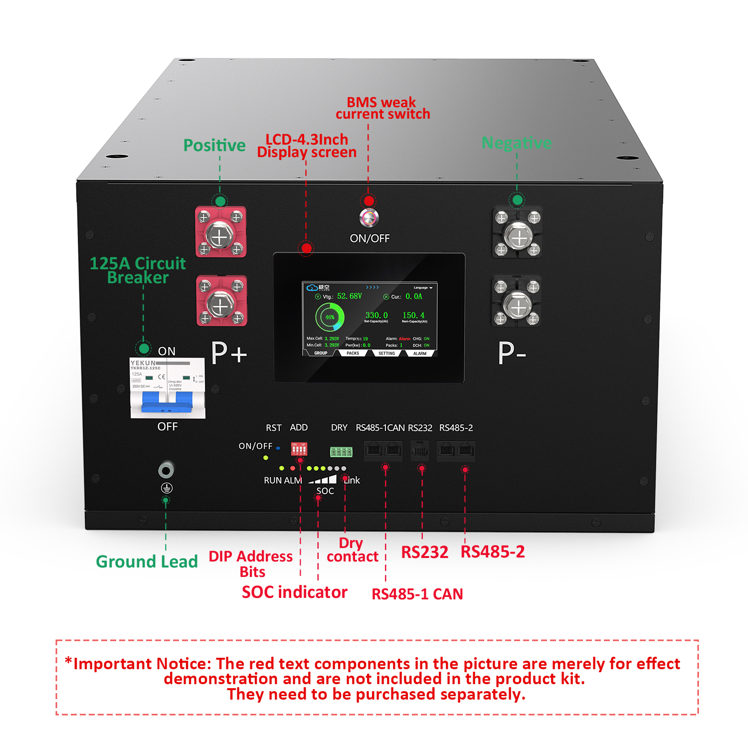 Black-without BMS and display