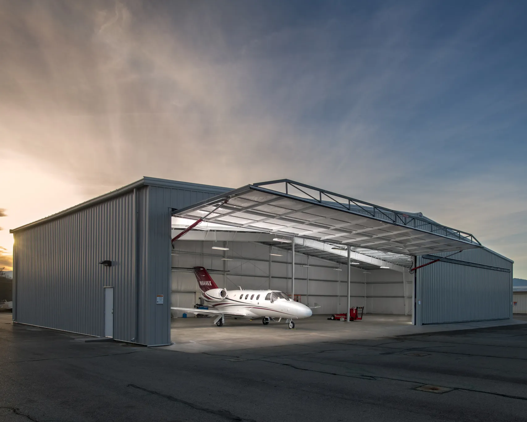 Portata di lunga leggera struttura in acciaio prefabbricati portatile aeromobili hangar