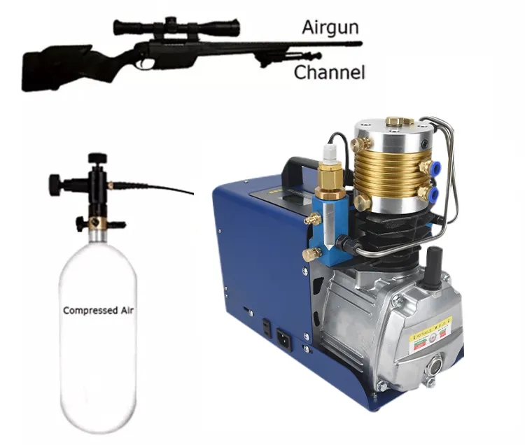 ضاغط هواء عالي الجودة 2 سيليني pcp ضاغط الهواء 4500psi senapan angin pcp