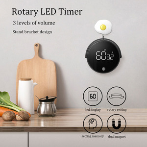 EMAF Round Rotary Setting Digital Kitchen <strong>Timer</strong> Strong Magnetic Countup Countdown <strong>Timer</strong> Table Pomodoro <strong>Timer</strong> for Seniors Kids - Product Image 3